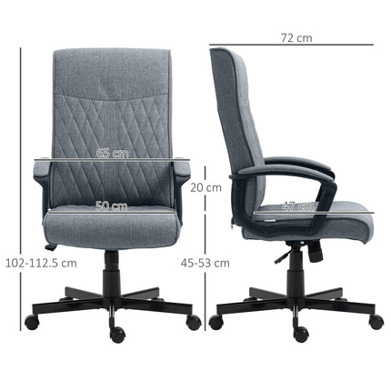High-Back Swivel Office Chair with Adjustable Height and Tilt Function - Dark Grey