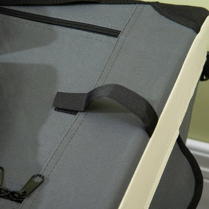 91cm Foldable Pet Carrier with Cushion for Large Dogs and Cats - Grey
