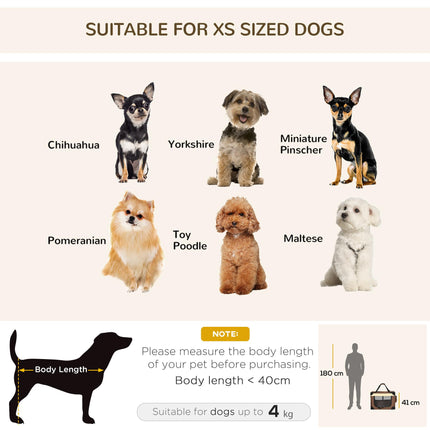 60cm Foldable Pet Carrier with Cushion for Miniature Dogs and Cats - Brown