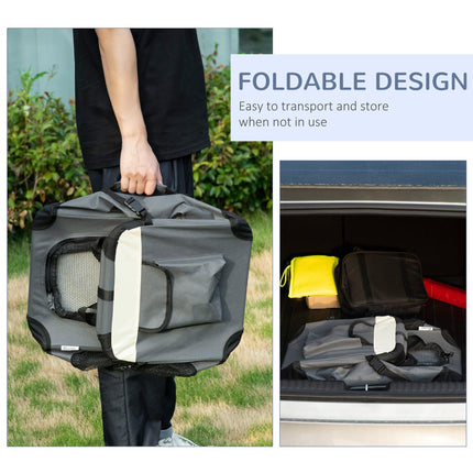 51cm Foldable Portable Pet Carrier with Cushion for Miniature Dogs and Cats - Grey