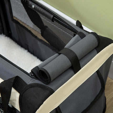 51cm Foldable Portable Pet Carrier with Cushion for Miniature Dogs and Cats - Grey
