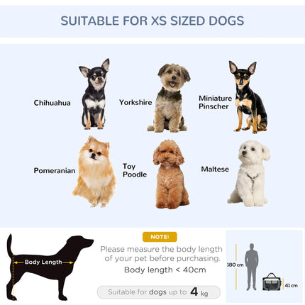Foldable 60cm Pet Carrier with Cushion for Miniature Dogs & Cats - Grey