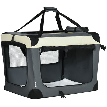 70cm Foldable Pet Carrier Bag with Cushion for Small Dogs and Cats - Grey