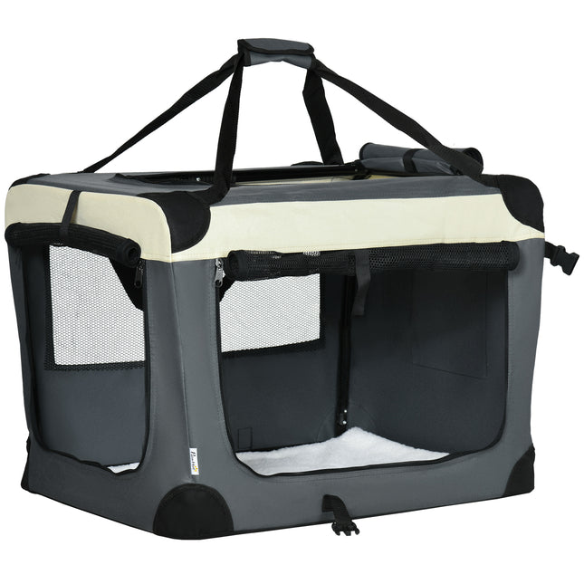 70cm Foldable Pet Carrier Bag with Cushion for Small Dogs and Cats - Grey