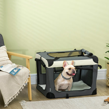 70cm Foldable Pet Carrier Bag with Cushion for Small Dogs and Cats - Grey