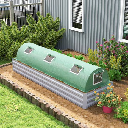 3 Meter Portable Mini Greenhouse with Steel Frame and Mesh Windows - Green