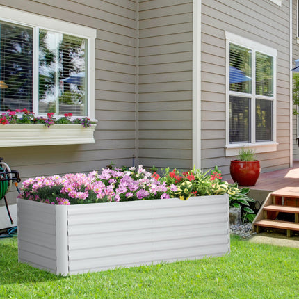 Galvanised Steel Raised Garden Bed 180x90x59 cm with Reinforced Rods - Grey