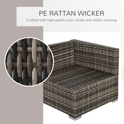 7 Pieces Outdoor PE Rattan Corner Sofa Set, Patio Wicker Conversation Chaise Lou