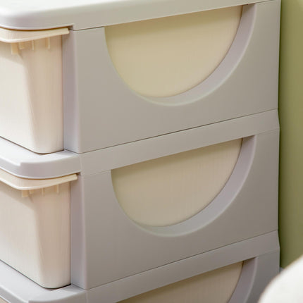3 Tier Kids Storage Unit with Drawers Vertical Dresser Tower for Nursery Playroom Kindergarten - White