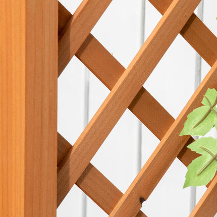 Raised Garden Bed with Arch Trellis, Freestanding Garden Planter Box for Vine Climbing Plant Flower Herb, Brown
