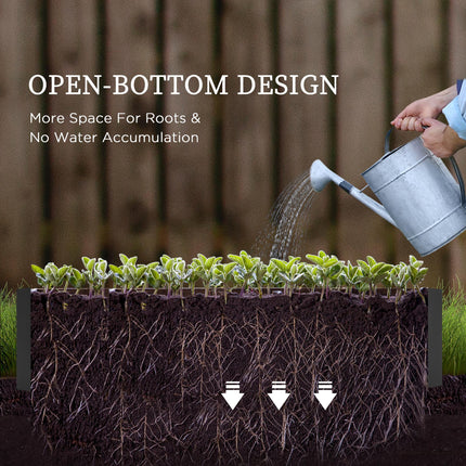 Galvanised Raised Garden Bed with Removable Greenhouse Cover - Dark Grey