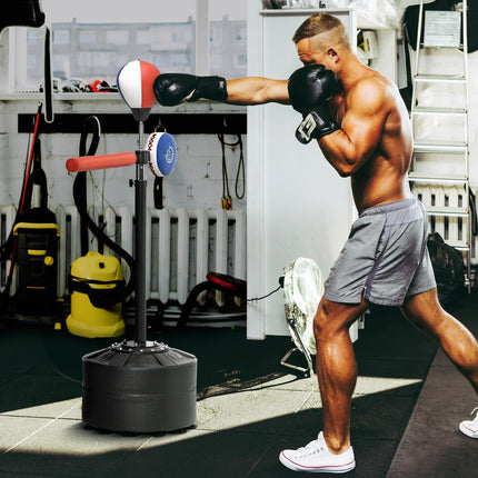 Adjustable Speed Boxing Bag with Reflex Bar and Punching Pad - Multicoloured