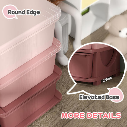 Kids Storage Unit 6-Drawer 3-Tier Toy Organizer Vertical Dresser Tower - Pink
