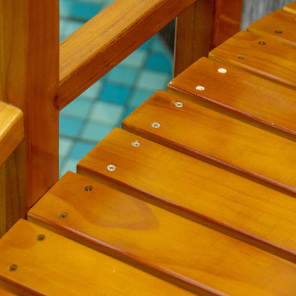 Wooden Garden Footbridge with Safety Railings, Arched Pond Bridge - Brown