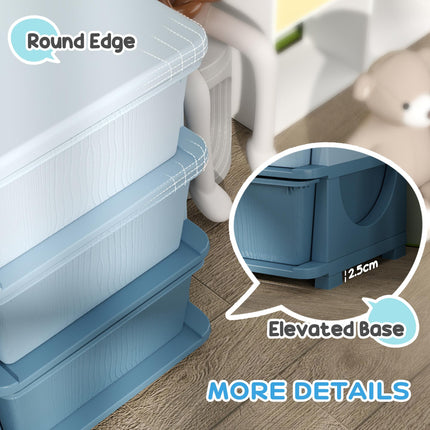 6 Drawer Kids Storage Unit with Durable PP Material - Blue