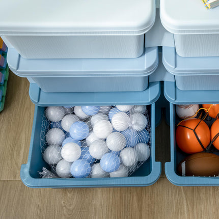 6 Drawer Kids Storage Unit with Durable PP Material - Blue