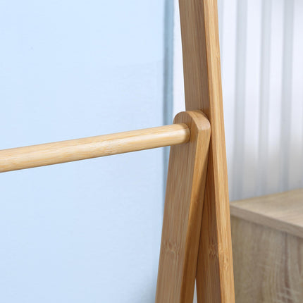 Bamboo Towel Rack with Shelves for Bathroom Storage - Natural