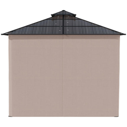 3 Piece Outdoor Polycarbonate Gazebo Set 300x300cm with Steel Frame - Grey