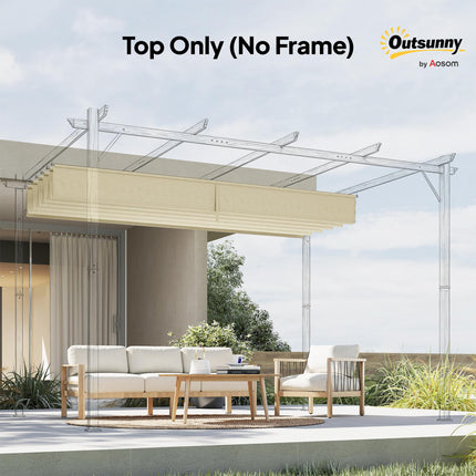 Retractable Pergola Shade Cover Replacement Canopy 3x3 Metres - Cream White