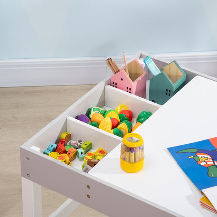 2 Piece Kids Table and Chair Set with Storage Space - Grey