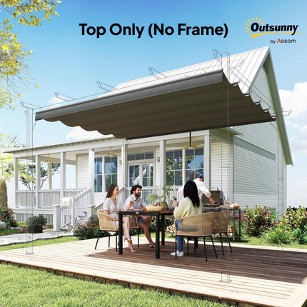 Retractable Pergola Shade Cover Replacement Canopy for 4x3m Pergola - Dark Grey