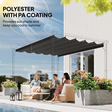 Replacement Canopy Fabric for 3x3 Metre Pergola - Dark Grey Polyester