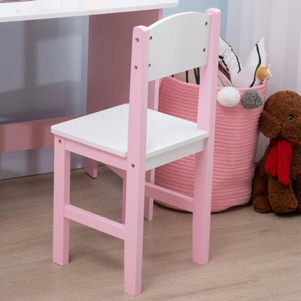 2 Piece Kids Table and Chair Set with Whiteboard - Pink