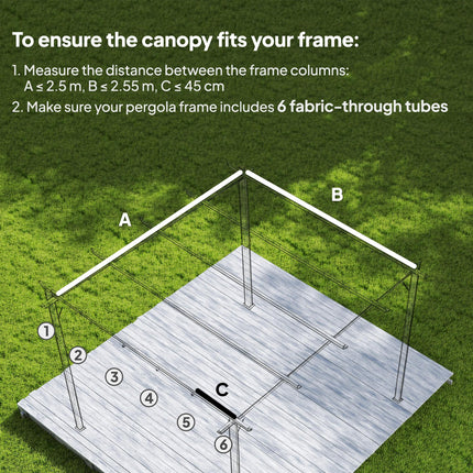 Replacement Canopy Fabric for 3x3 Metre Pergola - Tan Polyester Shade Cover