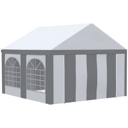 4 x 4m Galvanised Steel Party Tent with Sides & Windows - White