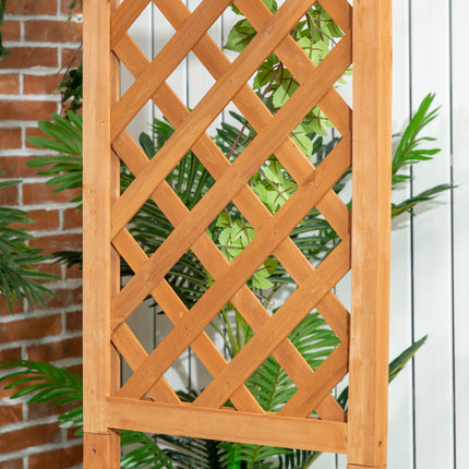 Natural Wooden Garden Arbour Bench with Trellis and Seat - Brown