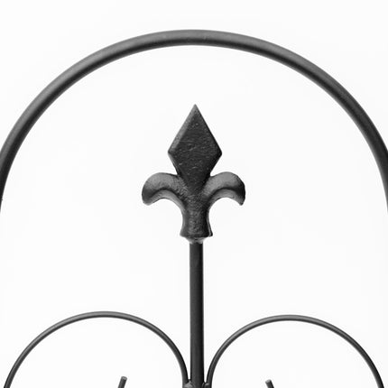 5PC Decorative Outdoor Metal Garden Picket Fence Panels Rustproof Landscape Edging Animal Barrier - Black