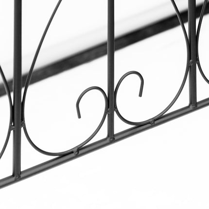 5PC Decorative Outdoor Metal Garden Picket Fence Panels Rustproof Landscape Edging Animal Barrier - Black