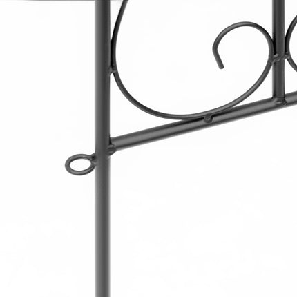 5PC Decorative Outdoor Metal Garden Picket Fence Panels Rustproof Landscape Edging Animal Barrier - Black