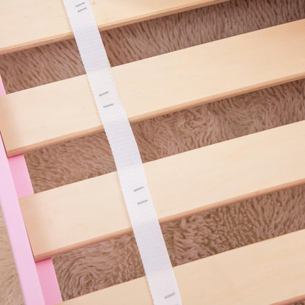 Toddler Bed with Safety Side Rails Pink Princess Design - Pink