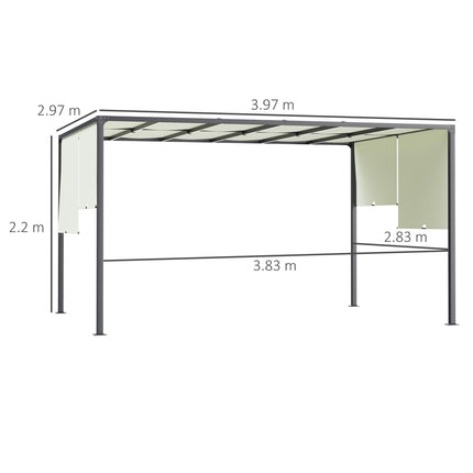 3 x 4m Outdoor Garden Pergola - Cream White