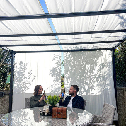 3 x 4m Outdoor Garden Pergola - Cream White