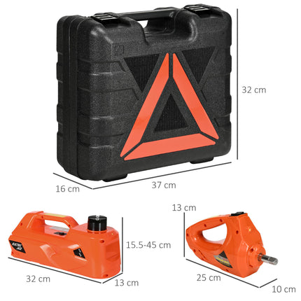 5 Ton 12V Electric Car Jack Kit with Impact Wrench and Tire Lift 15.5-45cm for Car SUV Sedan MPV - Orange