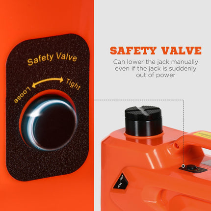 5 Ton 12V Electric Car Jack Kit with Impact Wrench and Tire Lift 15.5-45cm for Car SUV Sedan MPV - Orange