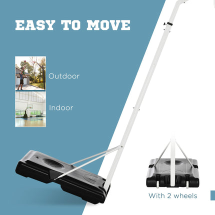 2.6-3.1m Adjustable Basketball Hoop and Basketball Stand w/ Backboard and Weight