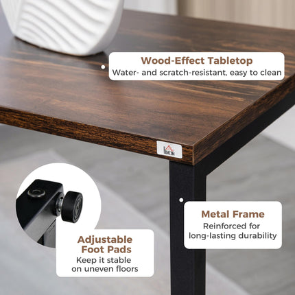 Nesting C-Shaped Side Tables Set of 3 with Steel Frame for Sofa and Bed - Rustic Brown