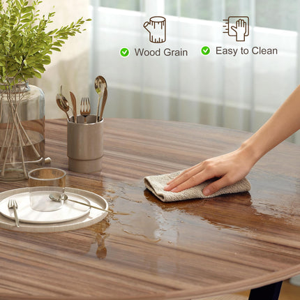 Dining Room Table 90 x 76 cm with Black Legs and Anti-slip Foot Pads - Brown