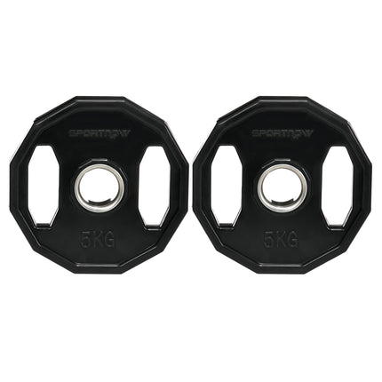 Olympic Weight Plates Set, Metal and Rubber Bumper Plates Weights Discs with 2"/5cm Holes, for Home Gym Weight Lifting Strength Training, 2 x 5kg, Black