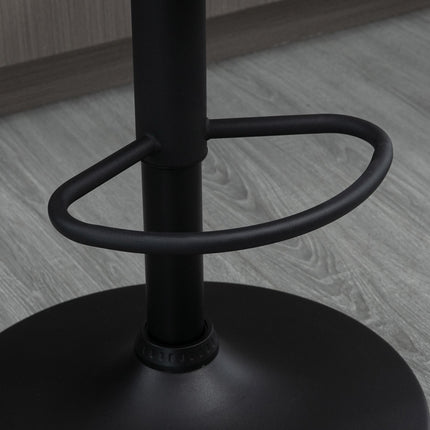 Set of 2 Modern Adjustable Bar Stools with Swivel and Footrest - Light Grey