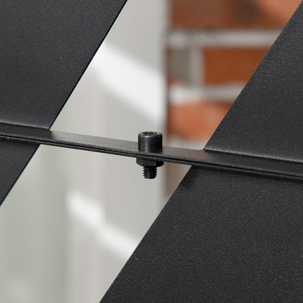 6.5 Foot Metal Privacy Screen with Stand and Ground Stakes - Black