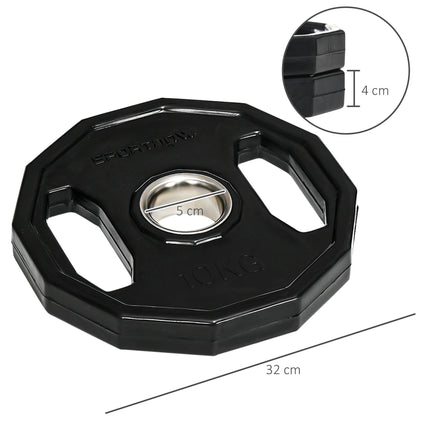 Olympic Weight Plates Set, Metal and Rubber Bumper Plates Weights Discs with 2"/