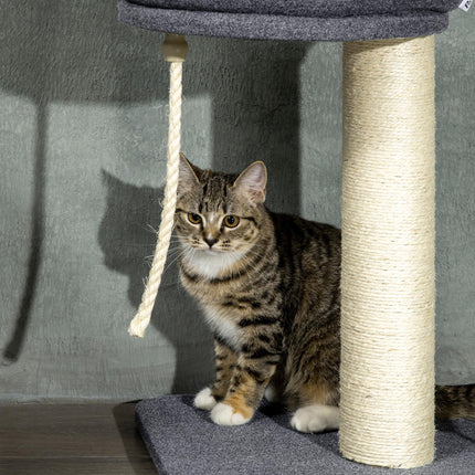 5-Tier Adjustable Floor to Ceiling Cat Tree with Scratching Posts and Multi-level Climbing Tower - Black