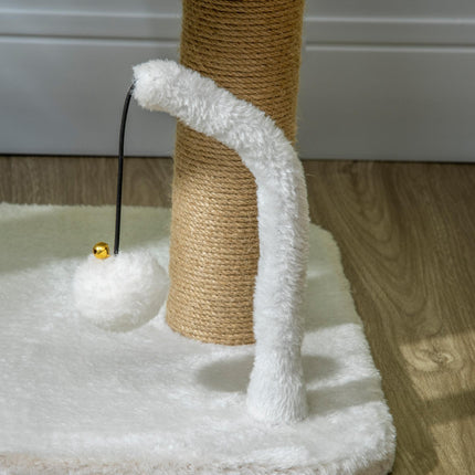 42cm Indoor Small Cat Tree with Sisal Scratching Post, Kitten Bed & Toy Balls Climbing Tower - White
