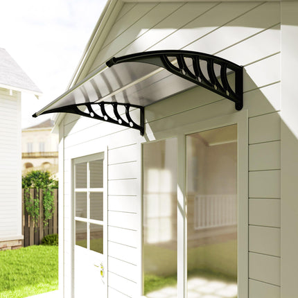 Front Door Canopy, Outdoor Awning, Rain Shelter for Window, Porch and Front/Back Door, 103 x 96.5 cm, Clear