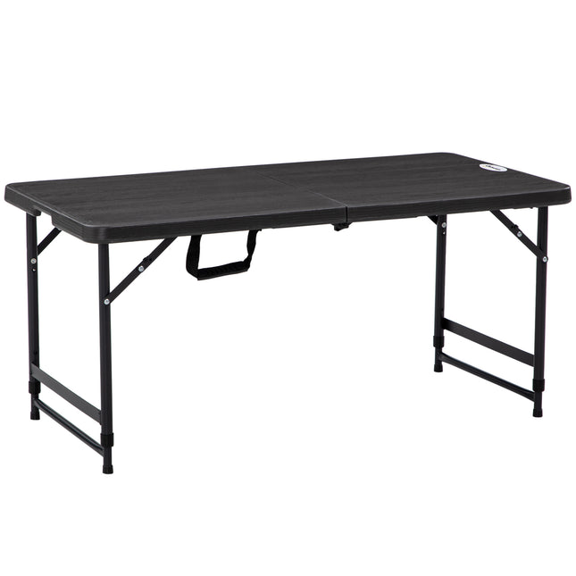 Foldable Adjustable Height Patio Dining Table for 4 - Dark Grey