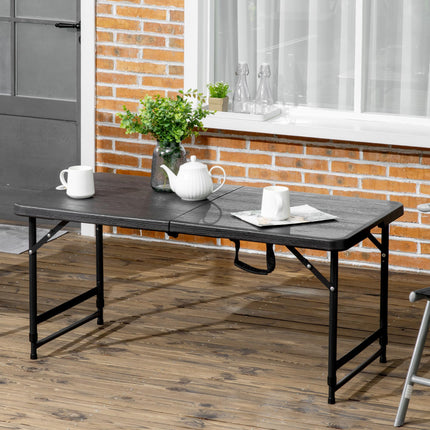 Foldable Adjustable Height Patio Dining Table for 4 - Dark Grey